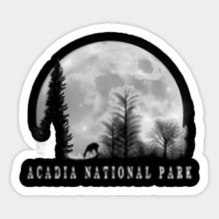 Acadia National Park Outdoors Moon And Deer Sticker